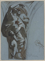 B 088
<br/>
Twee vrouwen en een putto (studie voor een pendentief)
<br/>
<em>Testa, Pietro (1611-1650)</em>